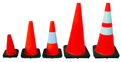 28" Orange Safety Cone with Reflective Bar - Makers Industrial Supply