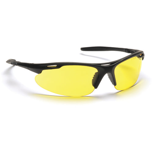 Safety Glasses - Amber Lens, Black Frame, Avante Style - Makers Industrial Supply