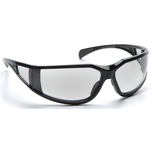 Safety Glasses - Curved Lens, Black Frame, Clear Fog Free - Makers Industrial Supply