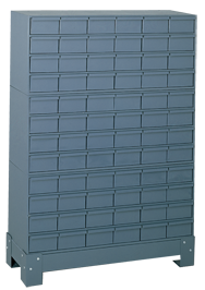 48-1/8 x 12-1/4 x 34-1/8'' (72 Compartments) - Steel Modular Parts Cabinet - Makers Industrial Supply