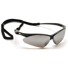 Safety Glasses - Black Frame, Silver Mirror Lens - Makers Industrial Supply