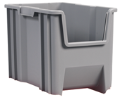 19 x 15-1/4 x 12'' - Gray Stak-N-Store Bin - Makers Industrial Supply