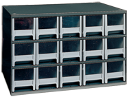 11 x 11 x 17'' (15 Compartments) - Steel Modular Parts Cabinet - Makers Industrial Supply