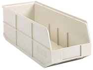 8-1/4 x 20-1/2 x 7'' - Beige Bin with 2 Dividers - Makers Industrial Supply