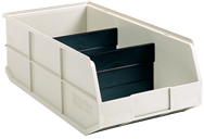 11 x 20-1/2 x 7'' - Beige Bin with 2 Dividers - Makers Industrial Supply