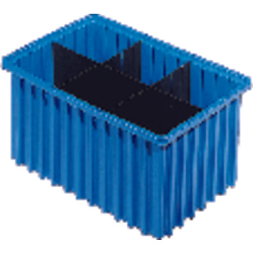 9 1/8″ × 6 1/2″ × 4 5/8″ - Blue - Akro Grid Stackable Containers - Makers Industrial Supply