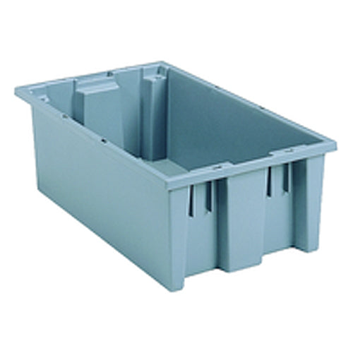 18″ × 11″ × 6″ - Gray - Nest Stack Tote Box - Makers Industrial Supply