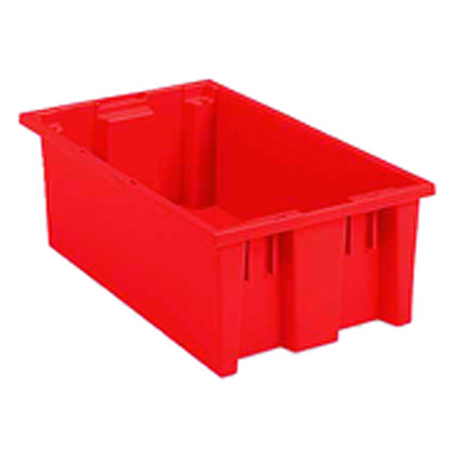 18″ × 11″ × 6″ - Red - Nest Stack Tote Box - Makers Industrial Supply