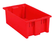 19-1/2 x 13-1/2 x 8'' - Red Nest-Stack-Tote Box - Makers Industrial Supply