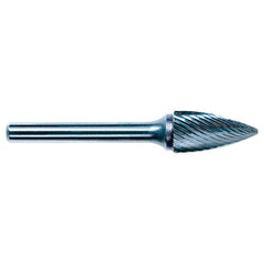 3mm EdgeHog Tree Shape Pointed End Miniature Carbide Bur SG-43M-D Std Alt Diamond (Double) - Makers Industrial Supply