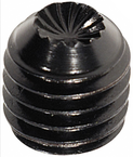 3/8-24 x 1/2 - Black Finish Heat Treated Alloy Steel - Socket Set Screws - Knurled - Makers Industrial Supply