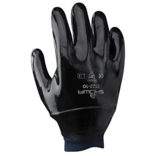 Chemical resistant neoprene fully coated knit-wrist smooth finish black/large - Makers Industrial Supply