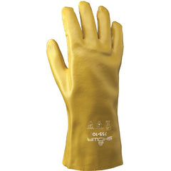 Chemical resistant PVC fully coated 12″ gauntlet/smooth yellow/large - Makers Industrial Supply