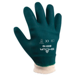 Chemical resistant PVC fully coated knit wrist forest green smooth/large - Makers Industrial Supply