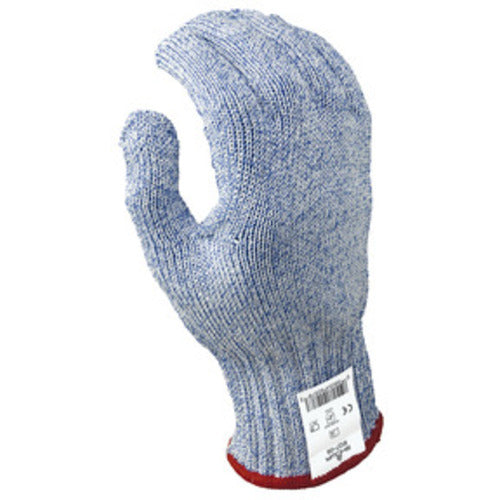 Cut resistant 7-gauge seamless wire free knit HPPE blue/white ambidextrous ANSI CUT LEVEL 5/M - Makers Industrial Supply