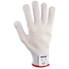 Cut resistant 10-gauge seamless knit PVC dotted HPPE w/Stainless Steel white ambidextrous ANSI CUT LEVEL 4/extra small - Makers Industrial Supply