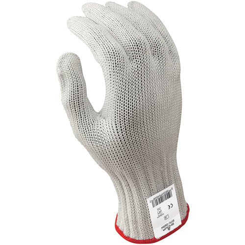 Cut resistant 7-gauge seamless knit PVC dotted left hand engineered fiber w/four strands of stainless steel white ANSI CUT LEVEL 5/large - Makers Industrial Supply