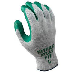 General purpose nitrile-coated palm dipped gray w/green coating ergonomic shape abrasion resistant 10 gauge seamless knitted liner/extra large - Makers Industrial Supply