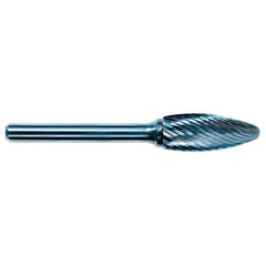 3mm EdgeHog Flame Miniature Carbide Bur SH-41L76M 76mm OAL Standard - Makers Industrial Supply