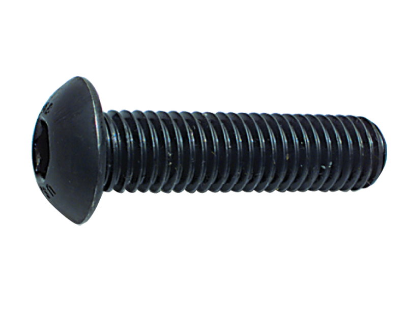 M8 - 1.25 x 35 - Black Finish Heat Treated Alloy Steel - Cap Screws - Button Head - Makers Industrial Supply