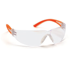 Safety Glasses - Clear Lens, Orange Frame Cortez Style - Makers Industrial Supply