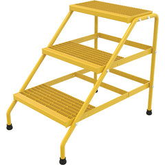 Alum Step Stand- 3 Step Knkdwn Yellow - Exact Industrial Supply