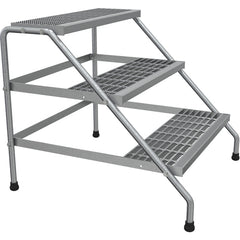 Aluminum Wide 3-Step Stand - Knock Down - Exact Industrial Supply