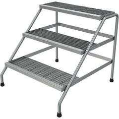 Aluminum Step Stand - 3 Step Wide Welded - Exact Industrial Supply