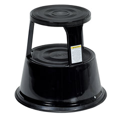 Black Rolling Step Stool 17 In - Exact Industrial Supply