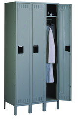 72"W x 18"D x 72"H Sixteen Person Locker (Each opn. To be 12"w x 18"d) with Coat Rod, w/6"Legs, Knocked Down - Makers Industrial Supply