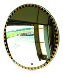 26" Indoor Convex Mirror-Safety Border - Makers Industrial Supply