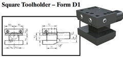 VDI Square Toolholder - Form D1 - Part #: CNC86 41.5032 - Makers Industrial Supply