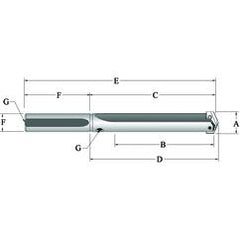 25005S-075L-T-A® Spade Blade Holder - Straight Flute- Series 0.5 - Makers Industrial Supply