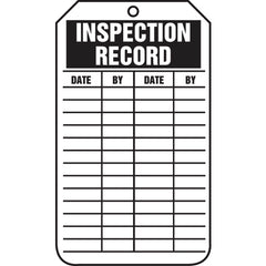 Inspection Record Tag, Inspection Record, 25/Pk, Cardstock - Makers Industrial Supply