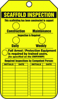 Scaffold Tag, Scaffold Inspection (Checklist)/Key Responsibility, 25/Pk, Plastic - Makers Industrial Supply