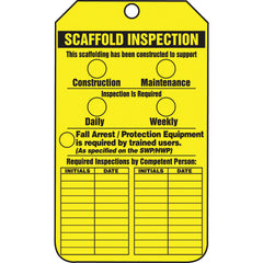 Scaffold Tag, Scaffold Inspection (Checklist)/Key Responsibility, 25/Pk, Cardstock - Makers Industrial Supply