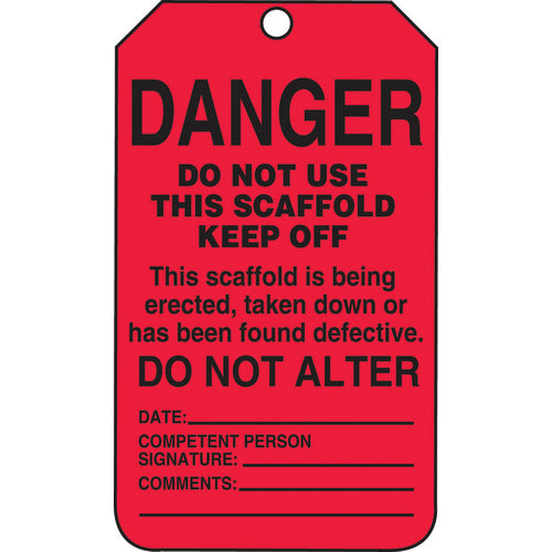 Scaffold Tag, Danger Do Not Use This Scaffold Keep Off, 25/Pk, Cardstock - Makers Industrial Supply