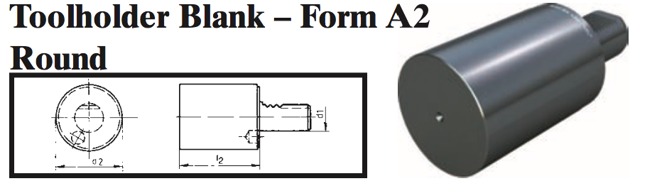 VDI Toolholder Blank - Form A2 Round - Part #: CNC86 B50.98.400 - Makers Industrial Supply