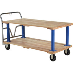 Double Deck Hardwood Platform Cart 30 × 60 - Exact Industrial Supply