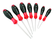 7 Piece - T9; T10; T15; T20; T25; T27; T30 - Torx Ball Ened SoftFinish® Cushion Grip Screwdriver Set - Makers Industrial Supply