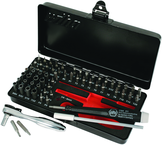 Master Tech 65 Piece Set - ESD Handle, MIni Ratchet and MicroBits In Metal Storage Box - Makers Industrial Supply