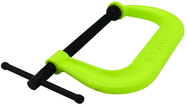 Drop Forged Hi Vis C-Clamp, 2" - 12-1/4" Jaw Opening, 6-5/16" Throat Depth - Makers Industrial Supply