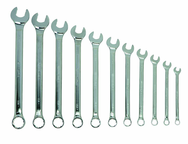Snap-On/Williams Fractional Combination Wrench Set -- 11 Pieces; 12PT Satin Chrome; Includes Sizes: 3/8; 7/16; 1/2; 9/16; 5/8; 11/16; 3/4; 13/16; 7/8; 15/16; 1" - Makers Industrial Supply