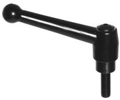 70551, Clamp Lever Size 5 Zinc Ball Style with Steel Stud Insert 1/2-13 x 1.57, Screw and Spring - Makers Industrial Supply