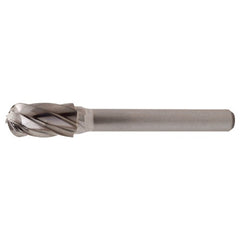 SC-3 Aluminum Cut Solid Carbide Bur-Cylindrical with Ball Nose - Exact Industrial Supply