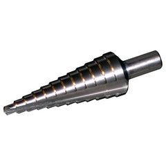 ‎7/8-1-3/8 RHC HSS 118 Degree Split Point Step Drill - Bright - Exact Industrial Supply