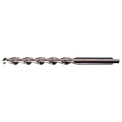 31/64 RHS / RHC HSS 118 Degree Notched Point HSS Parabolic Taper Length Drill - Bright - Exact Industrial Supply