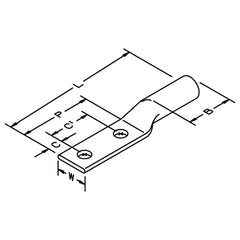 3M Scotchlok Copper Two Hole Long Barrel Lug 31141 up to 35 kV 3/0 AWG Orange - Makers Industrial Supply