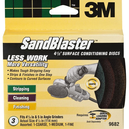 3M SandBlaster Surface Conditioning Discs 9682 4.5″ 3 asst disc/pk - Makers Industrial Supply