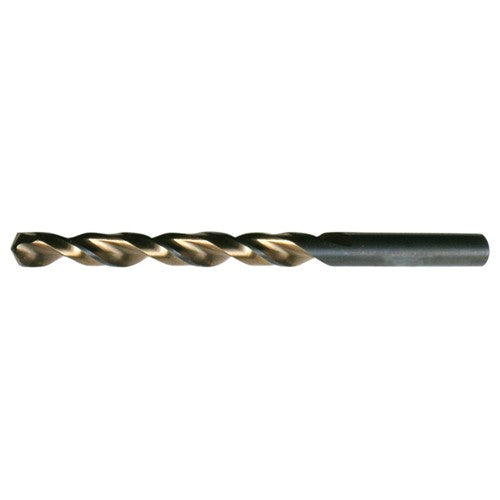 #6 RHS / RHC HSS 135 Degree Split Point Heavy Duty Parabolic Jobber Length Drill - Black & Gold - Exact Industrial Supply